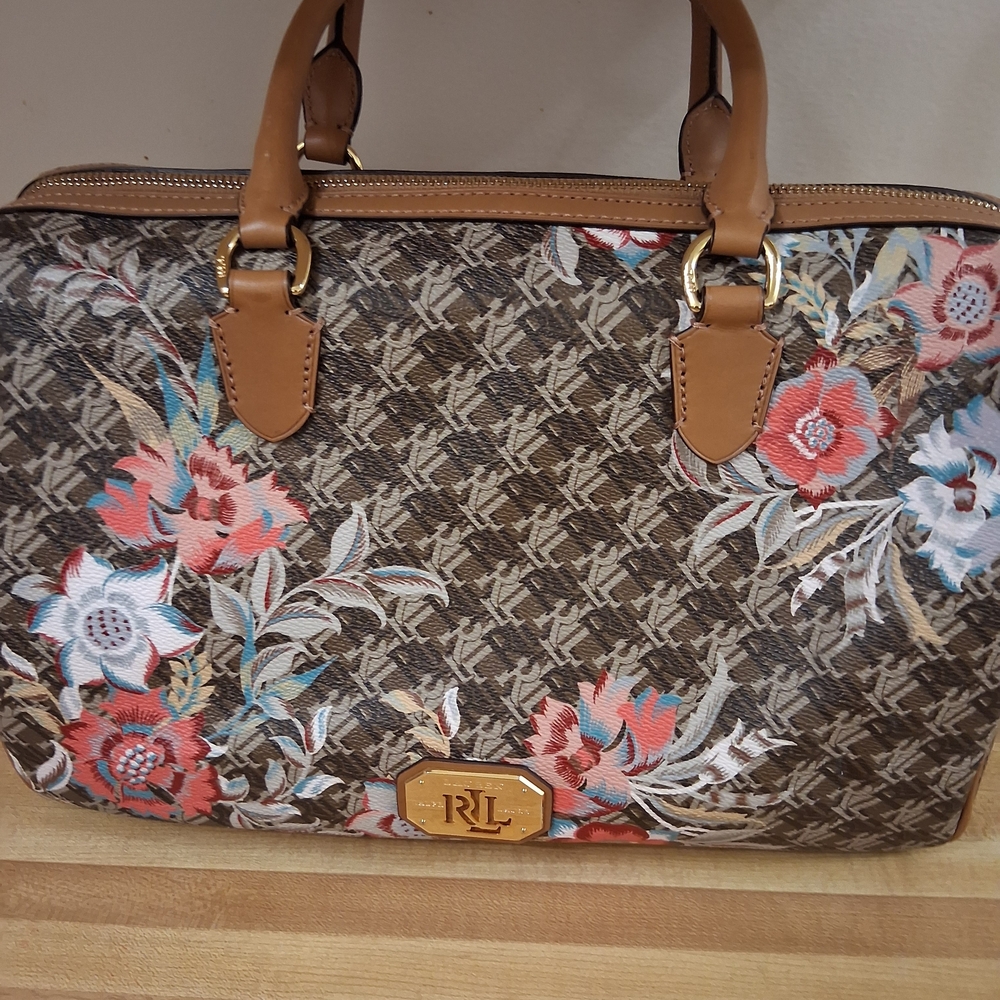 Ralph Lauren Floral Brown Women's Satchel